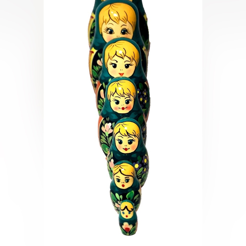 Hand-Painted Matryoshka Nesting Dolls Set - Traditional Russian Style